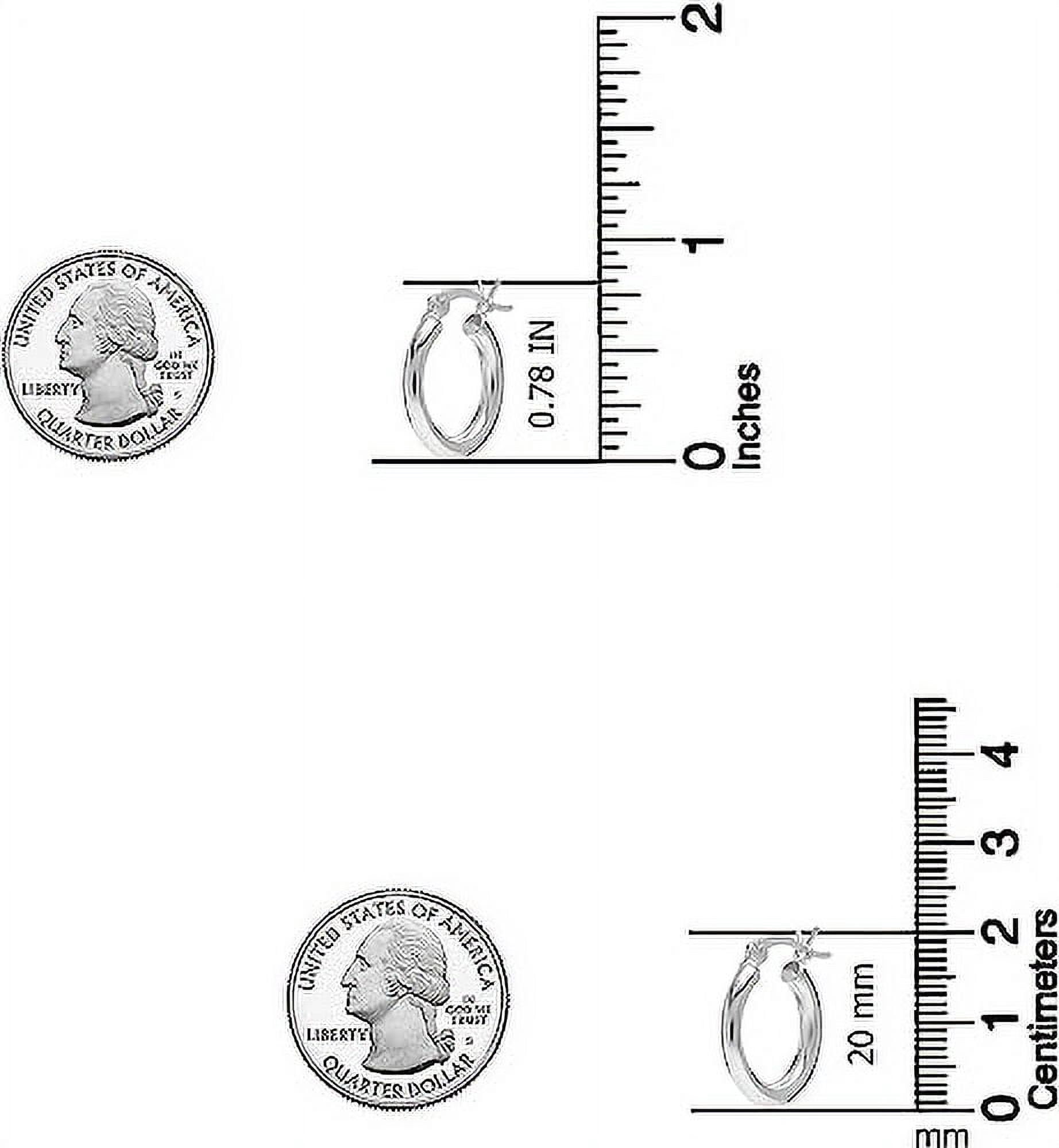 LeCalla 925 Sterling Silver Hypoallergenic Nickel-Free Italian Diamond-Cut Hoop Earrings, 20MM