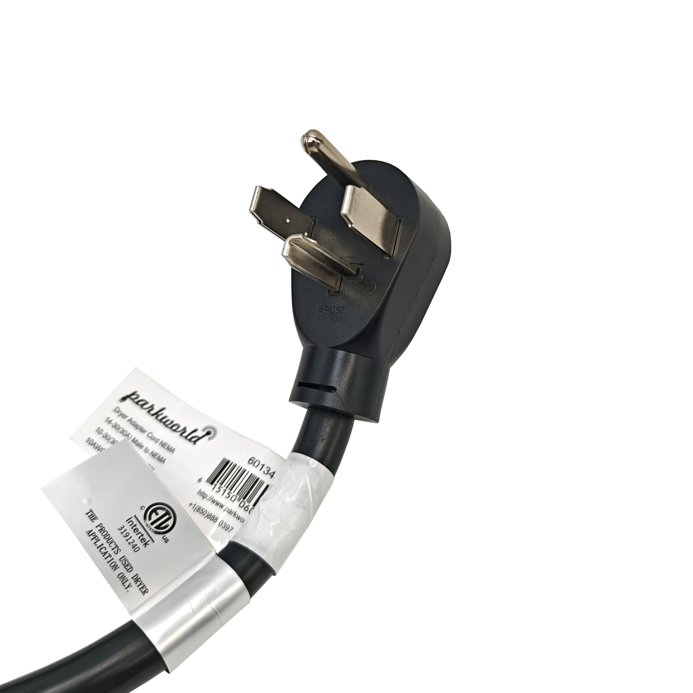 Parkworld 60134 Dryer Adapter Cord NEMA 14-30P Male to 10-30R Female, 30A, 250V, 1.5FT