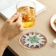thumbnail image 5 of Rattan Ceramic Heat Insulating Saucer Seashell Floral Pattern Saucer Tea Saucer Coffee Table Hand Woven Non Scaldable Seashell Mats, 5 of 6
