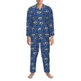 thumbnail image 3 of Fotbe Raccoon blue point Pijama de Hombre con Estampado de Manga Larga, Conjunto de 2 Piezas, Ropa de Dormir Suave y Cómoda con Bolsillos-Small, 3 of 7