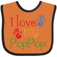 thumbnail image 3 of Inktastic Poppop Grandkids Handprints Boys or Girls Baby Bib, 3 of 4