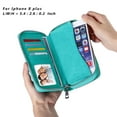 thumbnail image 3 of HAWEE Cellphone Wallet Dual Zipper Wristlet Purse with Card Slot/ Coin Pouch Compatible with iPhone/Samsung for Women or Lady, Turquoise, 3 of 7