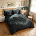 thumbnail image 2 of Manfei Grizzly Bear Twin Bedding, Vintage Farmhouse Animal Bedding Comforter Set, Black Gray, Black Reversible, 7pcs, 2 of 5