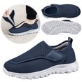 thumbnail image 1 of Zapatos Ortopédicos Sin Cordones para Hombre  Diabéticos Antideslizantes Personas Mayores (oscuro 41) Azul, 1 of 9