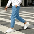 thumbnail image 6 of Jogging Pants for Kids Boys Elastic Waist Sweatpants Fall Winter Sports Casual Stretchy Trousers with Pockets (11-12 Years, Sky Blue), 6 of 8