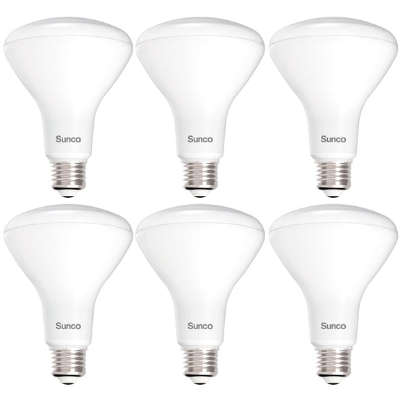 Sunco BR30 Light Bulb LED Indoor Flood Lights 3000K Warm White 850 Lumens, E26 Base, 25,000 Lifetime Hours, Interior Dimmable Recessed Can Light, 6 Pack, 11W Equivalent 90W.