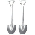 thumbnail image 1 of 2PCS Stainless Steel Shovel Shape Coffee Ice Cream Dessert Spoons Stainless Steel Shovel Coffee Dessert Fruit Watermelon Ice Cream Flat Spoon for Home and Party, 1 of 8