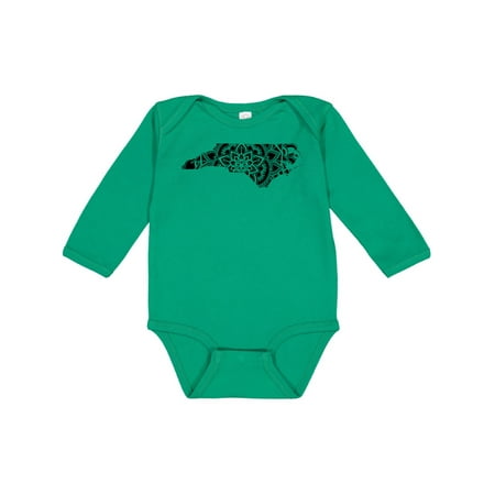 

Inktastic North Carolina Silhouette Mandala Gift Baby Boy or Baby Girl Long Sleeve Bodysuit