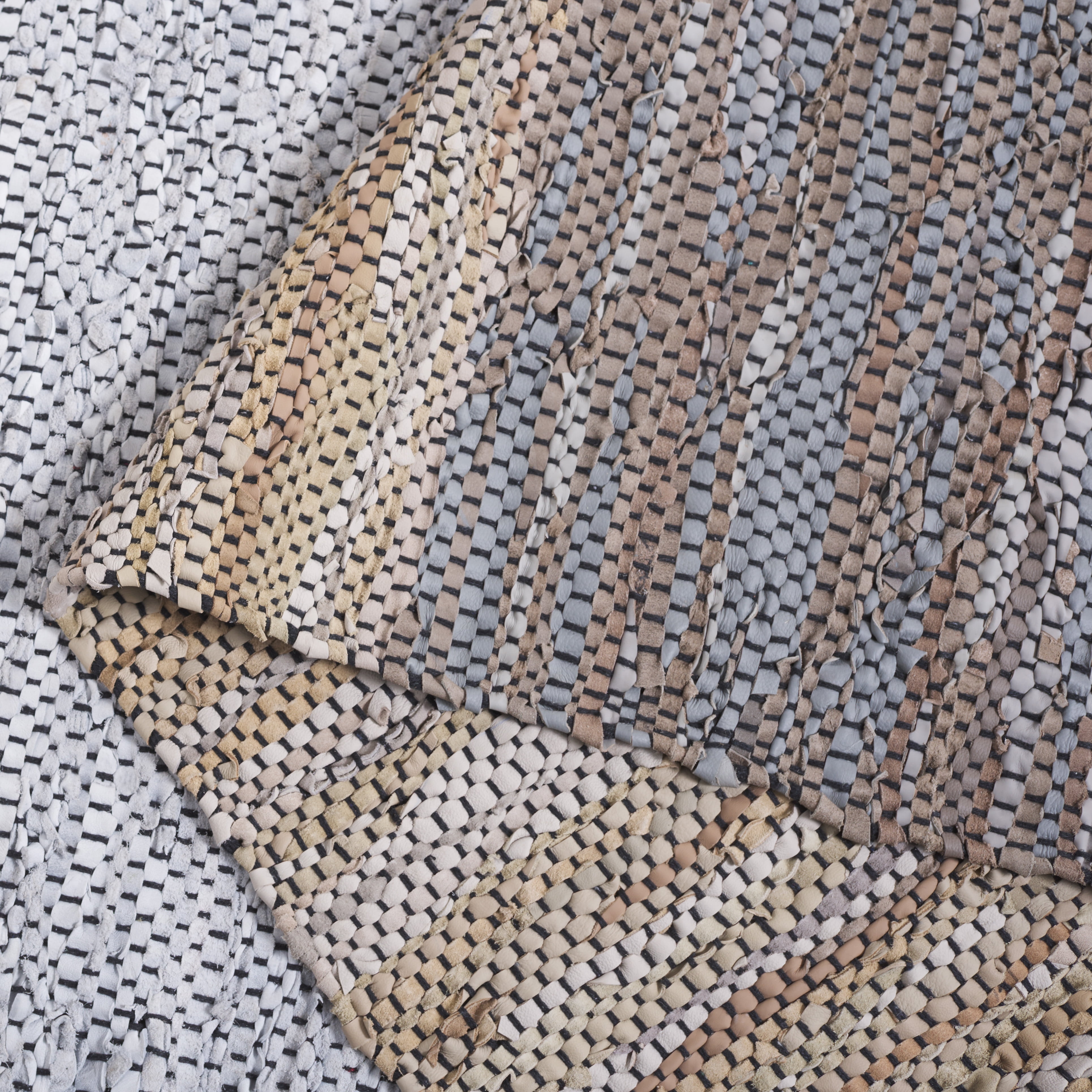 SAFAVIEH Vintage Leather Abraham Neapolitan Runner Rug, Grey/Beige, 2'3" x 9'