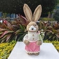 thumbnail image 4 of ARUTOOY Easter Straw Bunny Figurine Tabletop Decor Artificial Straw Rabbit Standing Rabbit Statues for Easter Garden Party Home Decorations Birthday Gift, 4 of 4
