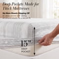 thumbnail image 3 of Southshore Fine Linens Quiet Horizon White Striped Patterned Sheet Set, Ultra Soft Brushed Microfiber, 15 Inch Deep Pocket, 4 PCS, 1 Flat Sheet, 1 Fitted Sheet and 2 King Pillowcases, California King, 3 of 9