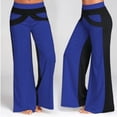 thumbnail image 2 of Pantalones de mujer Pantalones deportivos de patchwork Pantalones de chándal casuales de pierna ancha sueltos, Azul, XXL Methold AP002168-17, 2 of 5