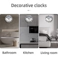 thumbnail image 5 of Wall Clock Beach Theme Blue Battery Operated Silent (10in Grey), 5 of 5