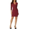 thumbnail image 2 of INSPIRE CHIC Women's Sheath Dress Long Sleeve Wear-to-Work Midi Dress, 2 of 5