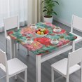 thumbnail image 3 of Square Tablecloth with Elastic Edges 34 * 34 Inch Waterproof Pioneer Colorful Floral Table Cover Washable Indoor and Outdoor for Party Kitchen Dinner Banquet Patio Picnic, 3 of 6