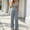 Blue plus size two piece outfit a1, variant on Cagogo Women Plus Size 2 Piece Outfit V Neck Sleeveless Top Wide Leg Pants Set Casual Elegant Matching Two Piece Set Solid Basic Travel Clothes, Black L