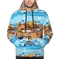 Zufioo Animals on Noah's Ark Floating Design Fleece Comfortable Hoodie