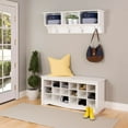 thumbnail image 4 of Prepac 18 pair Shoe Storage Cubby Bench, White, 4 of 5