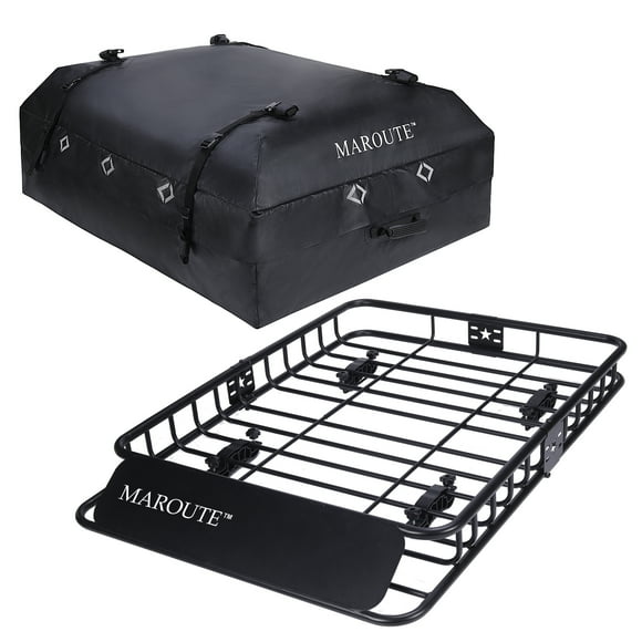 Universal Roof Rack Cargo Carrier Basket - 51"x36"x5" Rooftop Luggage Holder for SUV, 200 lb Capacity with Bag