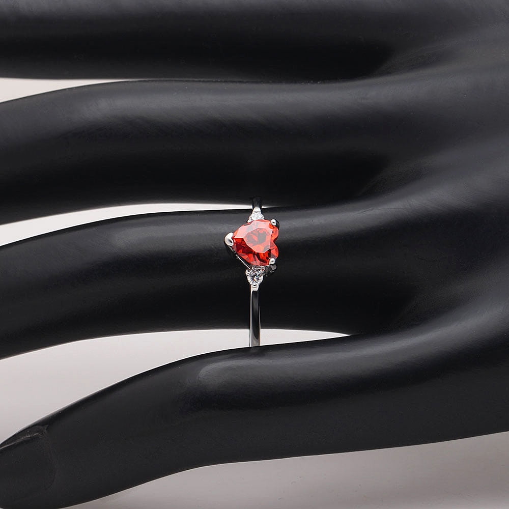 Shelly Heart Engagement Ring for Women Promise Birthstone Sterling Silver Ginger Lyne