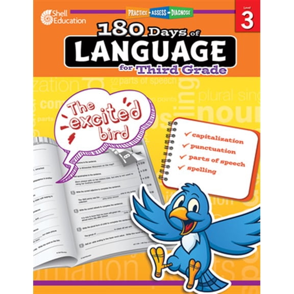 Pre-Owned 180 Days of Language for Third Grade: Practice, Assess, Diagnose (180 Days of Practice) Paperback