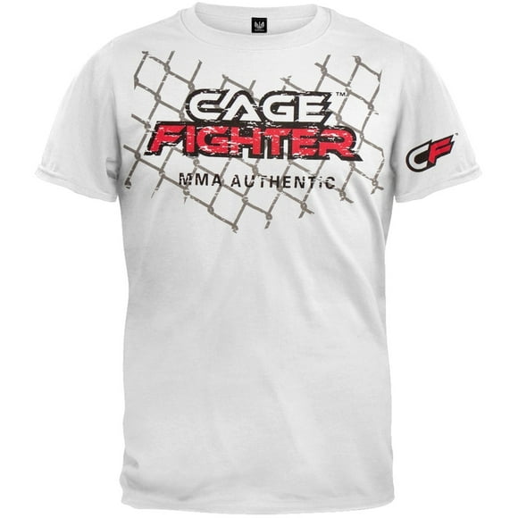 Cage Fighter - White Small Cage T-Shirt - X-Large