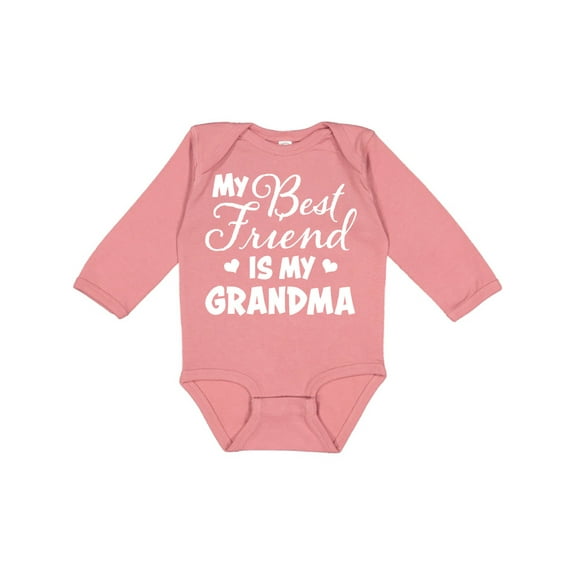 Inktastic My Best Friend is My Grandma with Hearts Boys or Girls Long Sleeve Baby Bodysuit