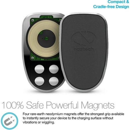 Naztech - MagBuddy 10W Qi Certified Fast Charge Wireless Charging Pad for iPhone/Android - Black