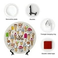thumbnail image 4 of Wukai Ice Cream Print Decorative Plate for Display,Bone China Decorative Plate, Ceramic Dinner Plate with Stand, Vertical Ceramic Plate-6in, 4 of 6