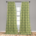 thumbnail image 5 of Ambesonne Fashion Curtains, Birds with Triangles Art, Pair of 28"x63", Mustard Pale Reseda Green, 5 of 5