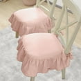 thumbnail image 3 of French Style Seat Cushion - Non- Soft Chair Pad with Ruffles, Ties & Filling for Kitchen, Office & Wooden Dinner Chairs, 3 of 5