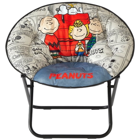 Peanuts Folding Saucer Chair for Teens and Adults Multi