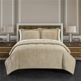 thumbnail image 1 of Chic Home BCS27122-BIB-US 7 Piece Reich Comforter Set, Beige - King Size, 1 of 1