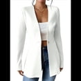 thumbnail image 1 of Chaqueta de Traje Informal de Oficina para Mujer, de Larga, con un Botón y Abertura Frontal, con Diseño de Gofre L, 1 of 8