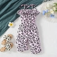 thumbnail image 2 of Vividxx Girls Romper Jumpsuit Toddler Summer Leopard Print Strappy Waistband Ruffled Hem Playful Onesie For Casual Outdoor Party Travel O-Neck Fashionable Dailywear, 2 of 9