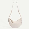 thumbnail image 4 of Bolso de media luna para mujer Bolso de media luna de PU de gran capacidad Bolso de viaje (blanco), 4 of 9