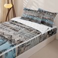 thumbnail image 2 of Manfei Cartoon Car Zipper Queen Comforter Set with Fitted Sheet and 2 Pillowcases,Kawaii Camping Camper Zipper Bedding Set,White Light Blue,Reversible, 2 of 7