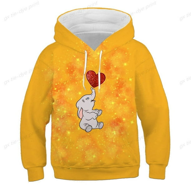 Sudadera de dibujos animados de Disney para niños, sudadera con capucha con patrón de Dumbo para niños, jersey divertido para bebé, Top, ropa bonita para niñas y niños 160 zhangyuxiang CONDUJO