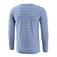 thumbnail image 3 of Lars Amadeus Men's Striped Crew Neck Long Sleeve T-shirt Cotton Pullover Top, 3 of 7