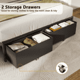 thumbnail image 2 of Tydimor Full Size Bed Frame with 2 Drawers & LED Lights & Charging Station, Beds with Headboard & 10.10" Under Bed Storage, No Box Spring Needed, Easy Assembly, Black, 2 of 9