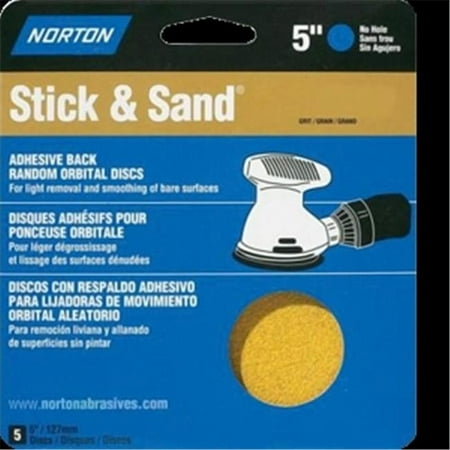 

5454 5 in. 120 Grit Stick and Sand Disc Handy- Pack - 5