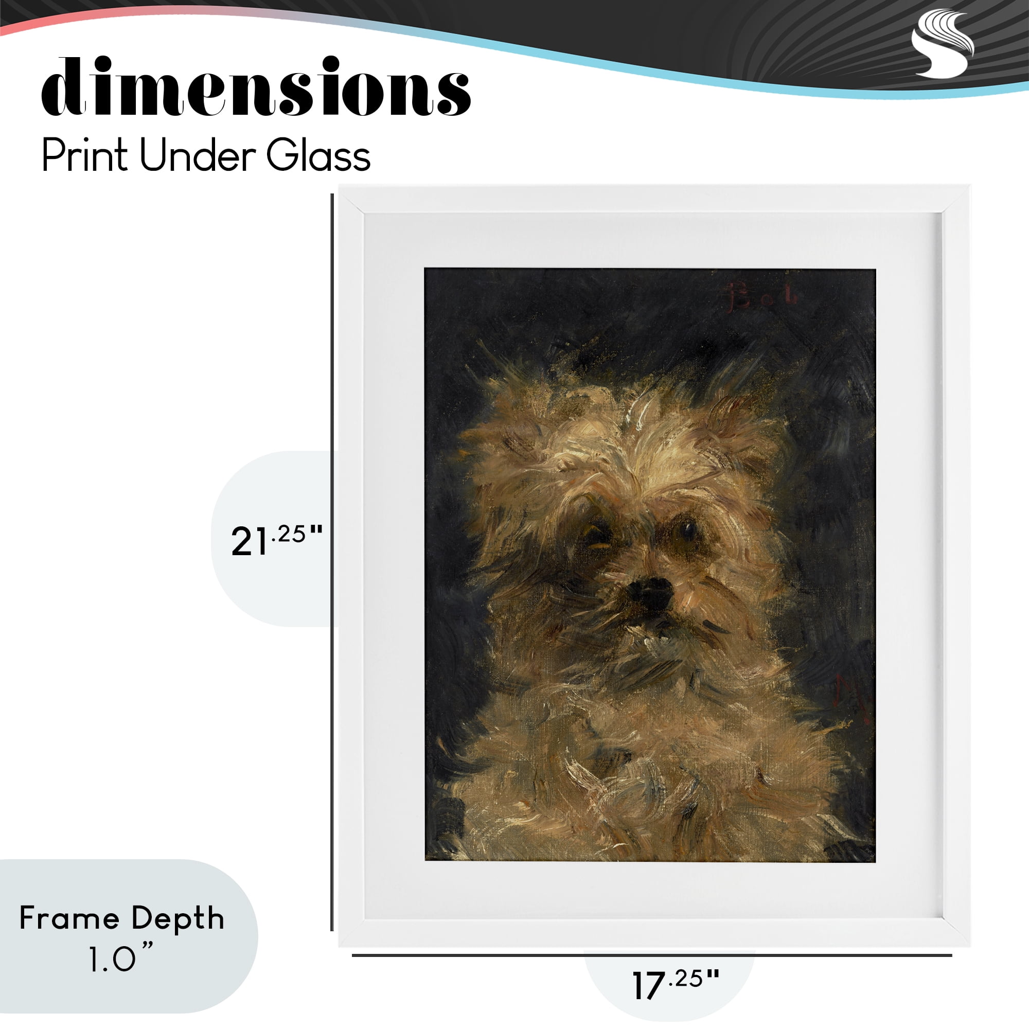 Stupell Industries Edouard Manet Dog Portrait White Framed Print Under Glass, design by Lil' Rue