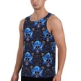 thumbnail image 2 of Cauagu cool blue flower Skull Print Men's Sleeveless Muscle Shirts,Tank Tops Quick Dry Workout Tank Top Gym Muscle Tee Fitness Bodybuilding T Shirt for Men-Large, 2 of 7
