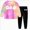 T51-Pink, variant on 3-4 Years Child Little Girls Clothes Set Ribbed Cotton Shirt Tops Plaid Long Pants 2pcs Kids Toddlers Outfits Tie Dye Long Sleeved Pants Girls Pink Tracksuit