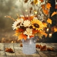 thumbnail image 3 of Flowers for Decoration Autumn-colored Iron Bucket Simulated Sunflower Garland for Thanksgiving, Pot Plant, Iron Art Flower Bouquet, Harvest Festival Decorations, 3 of 6