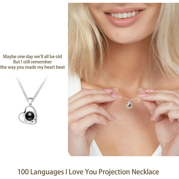 Picture Necklace Personalized For Women - Customized Photo Projection Necklace Round Pendant Necklace - Birthday Anniversary Memorial Gifts Girlfriend Wife Mother Daughter[o1552]