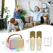 JYX Karaoke Machine for Kids Adults, Portable Karaoke Speaker Bluetooth with 2 Microphones, Rgb Lights, Best Gift for Girls/ Boys