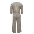thumbnail image 3 of GILIGEGE Linen Sets for Women 2 Piece Summer Ladies' Casual Summer Solid Color Short Sleeved Cotton and Linen Top Loose Pants Set Wide Leg Pants Tracksuit Lounge Matching Sets Grey Xxl, 3 of 7