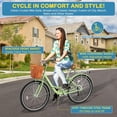thumbnail image 4 of ABORON Lightweight Women Bike for Commuting with Basket & Combination Lock - 24/26 inch 7 Speed Beach Cruiser Bike for Women - Low Step Through City Bikes Commute Bicycle for Ladies, 4 of 9