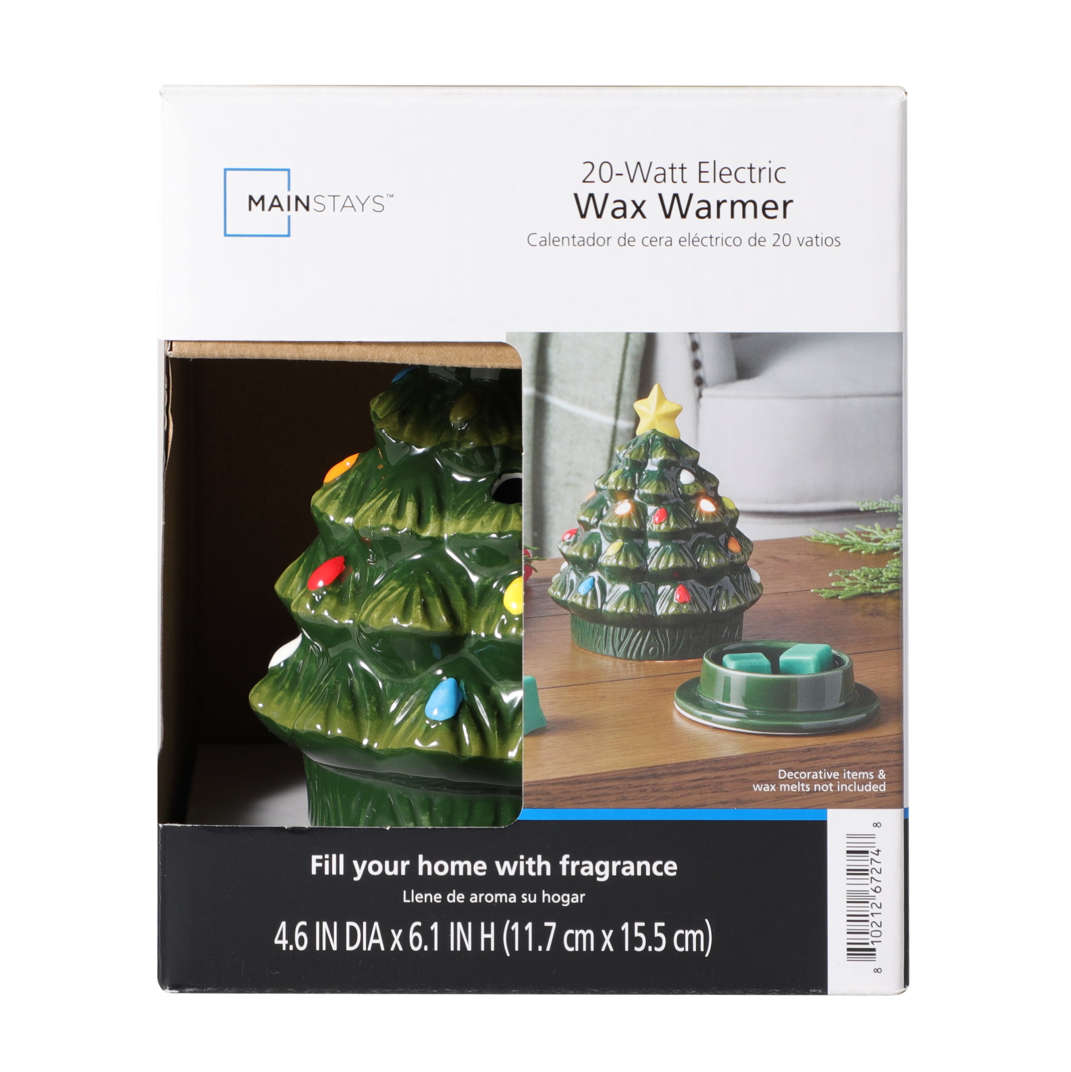 Mainstays Ceramic LED Fragrance Wax Melt Warmer, Christmas Tree